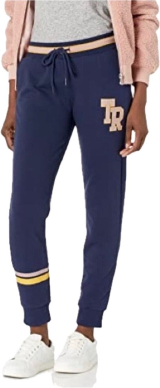 True Religion Joggers Women's L Navy Blue Sweatpants Athleisure Collegiate
